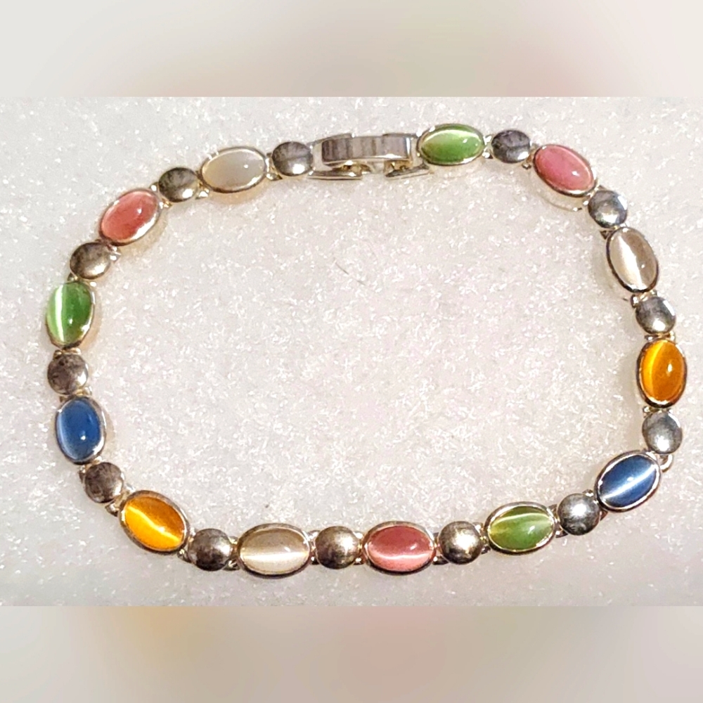 Oval Beaded Pastel Bracelet